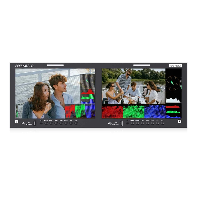 FEELWORLD FRM1001G Dual 10.1 Zoll 4HE Rackmount-Monitor 12G SDI 4K HDMI 1920x1200 IPS