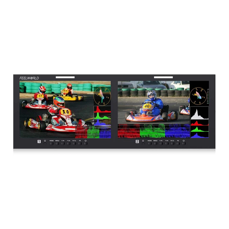 FEELWORLD D101 PLUS Dual 10.1 Zoll 4HE Rackmount Broadcast-Monitor 4K HDMI 3G SDI 1920x1200IPS