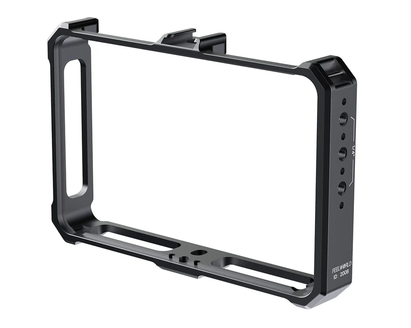FEELWORLD Kamera-Monitor-Käfig für F5 PRO, F5 PROX, F6 PLUS und F6 PLUSX Monitore mit mehreren Erweiterungsschnittstellen, Vollaluminiumlegierung, 2008