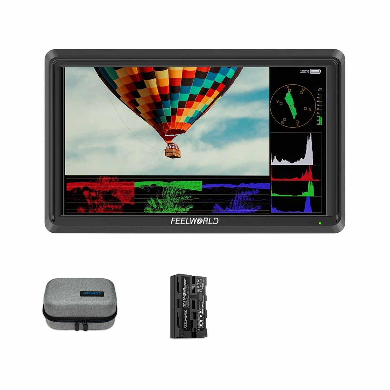 FEELWORLD S55E 5.5 Zoll 500 cd/m² Feldmonitor für DSLR-Kameras, FHD IPS-Display, unterstützt 4K, HDMI-Ein- und -Ausgang