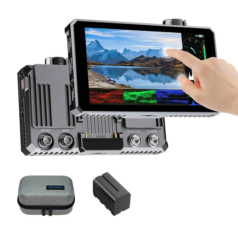 FEELWORLD SC6 6 Zoll 1500nit HighBright Aluminium Feld-DSLR-Kameramonitor mit Touchscreen, 3G, SDI, 4K, HDMI und 60 Hz