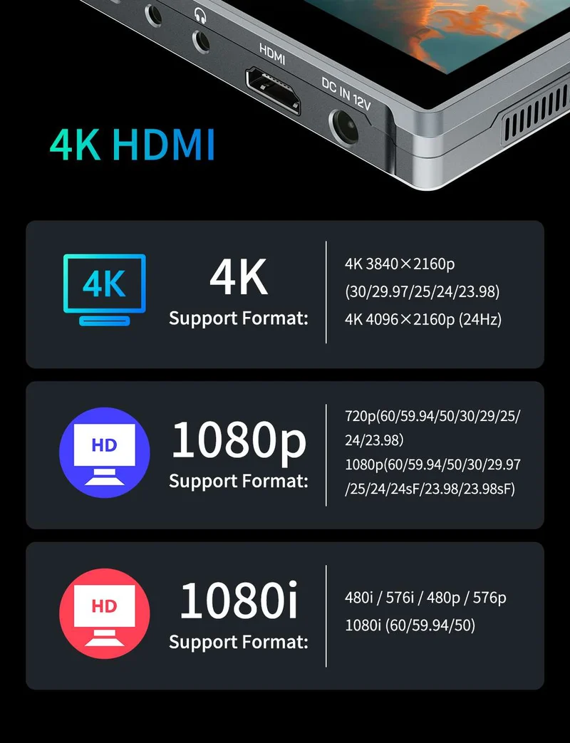 FEELWORLD FW759 PRO 7 Zoll 400nit HD Touchscreen Field DSLR Kameramonitor 4K HDMI 1280x800 IPS
