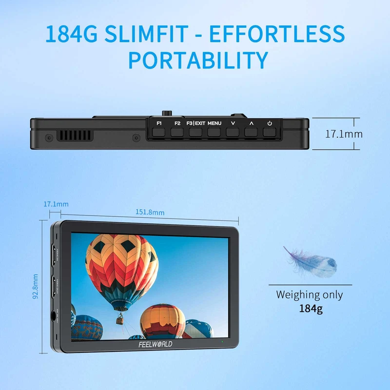 FEELWORLD T6 6-Zoll 450nit Kamera Feldvideomonitor Aluminiumgehäuse 4K HDMI 1920x1080 IPS