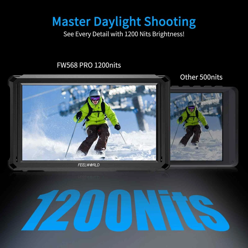FEELWORLD FW568 PRO 6 Zoll 1200nit High Bright Kamera-DSLR-Monitor 4K HDMI 60Hz