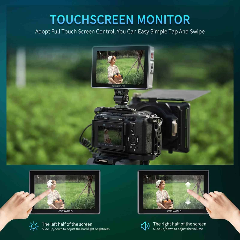 FEELWORLD H5 5.5 Zoll 1200nit 12G SDI HDMI 2.0 DSLR-Kamera-Feldmonitor-Touchscreen