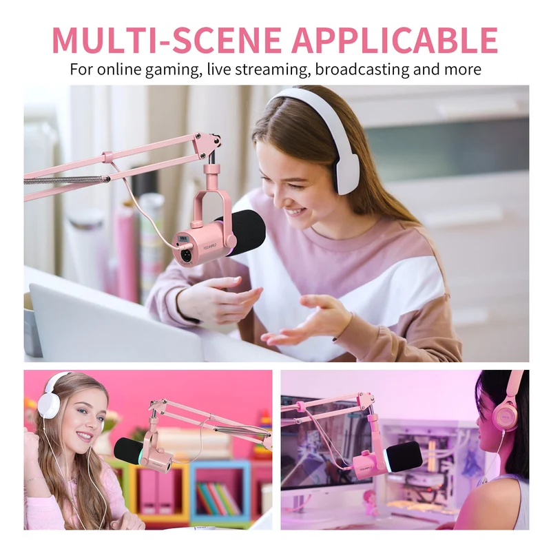 FEELWORLD AMS1 Rosa Mikrofonarm für PM1 und dynamisches Mikrofon