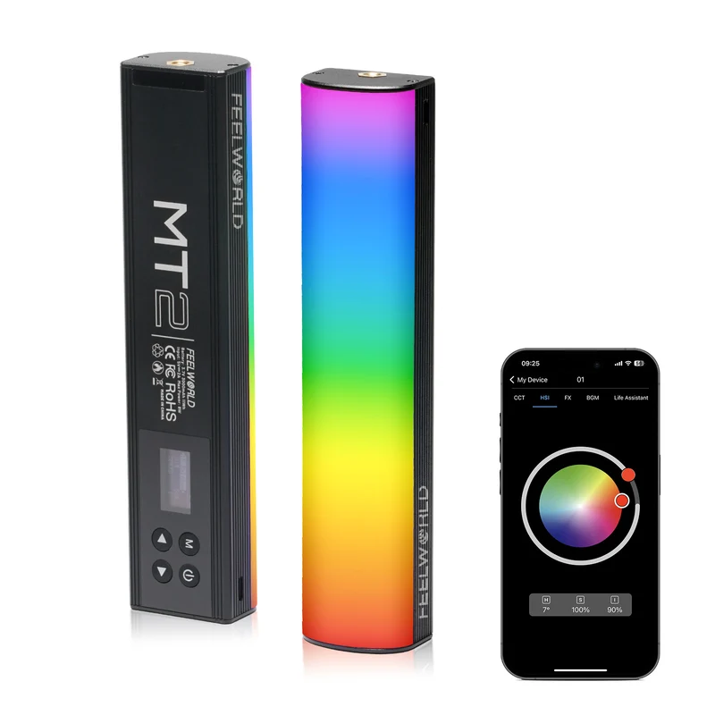 FEELWORLD MT2 Handlichtstab, 360° RGB-LED-Videolicht für die Fotografie