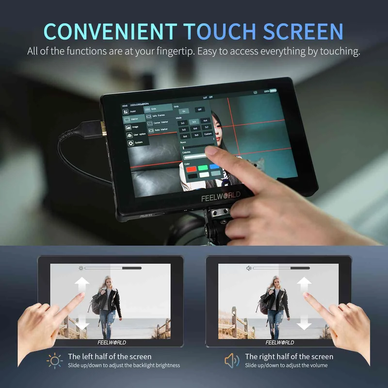 FEELWORLD F7 PLUS 7 Zoll 1200nit DSLR Kamera Feldmonitor Touchscreen 4K HDMI