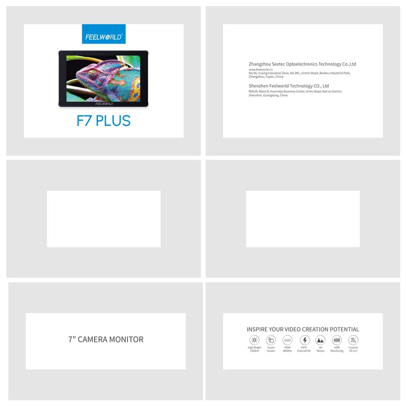 FEELWORLD F7 PLUS 7 Zoll 1200nit DSLR Kamera Feldmonitor Touchscreen 4K HDMI