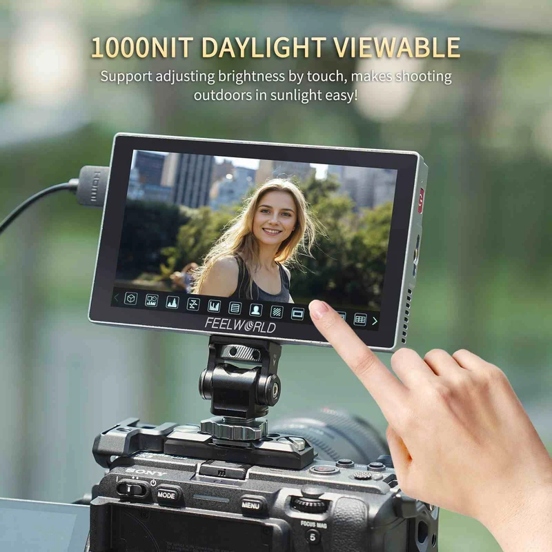 FEELWORLD P6X 5.5 Zoll 1000nit Aluminium DSLR Kamera Feldmonitor Touchscreen 4K HDMI Leicht