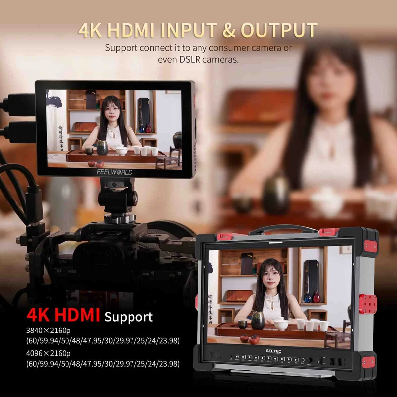 FEELWORLD P6X 5.5 Zoll 1000nit Aluminium DSLR Kamera Feldmonitor Touchscreen 4K HDMI Leicht