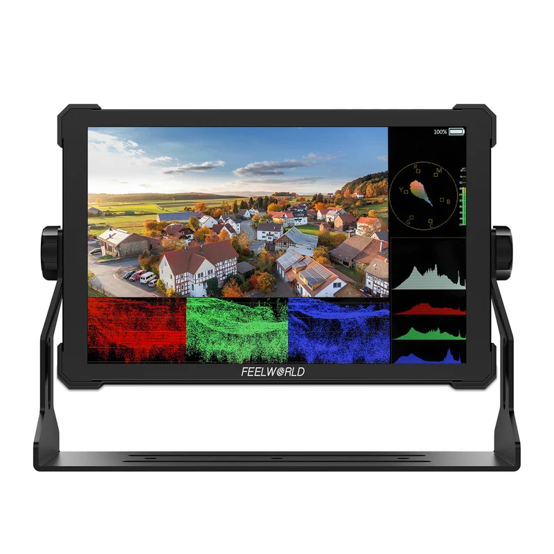 FEELWORLD T10 10.1 Zoll 500nit Aluminium DSLR Kamera Feldmonitor Externes Installations- und Stromversorgungskit