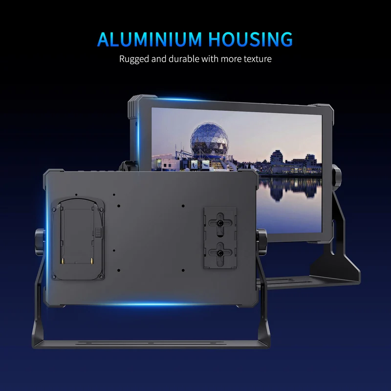 FEELWORLD T10 10.1 Zoll 500nit Aluminium DSLR Kamera Feldmonitor Externes Installations- und Stromversorgungskit