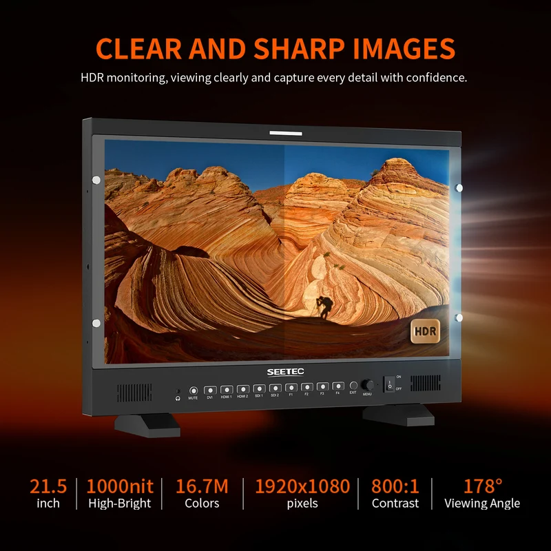 SEETEC P215 PRO 21.5 Zoll 1000nit High Bright Broadcast Director Monitor mit Waveform LUT HDMI SDI