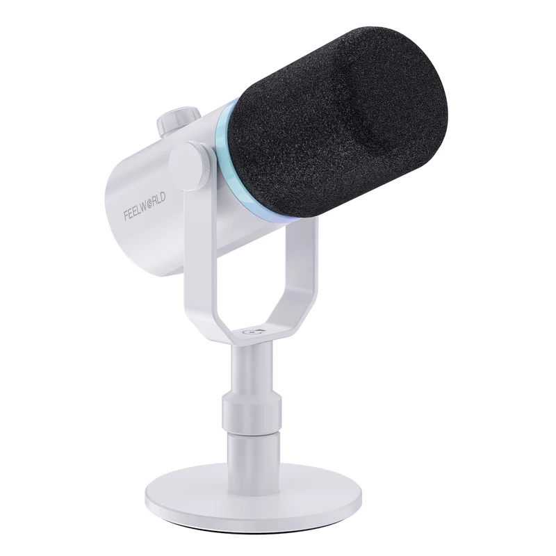 FEELWORLD PM1 Rosa XLR USB Dynamisches Mikrofon mit Desktop-Ständer Ständer für Podcast