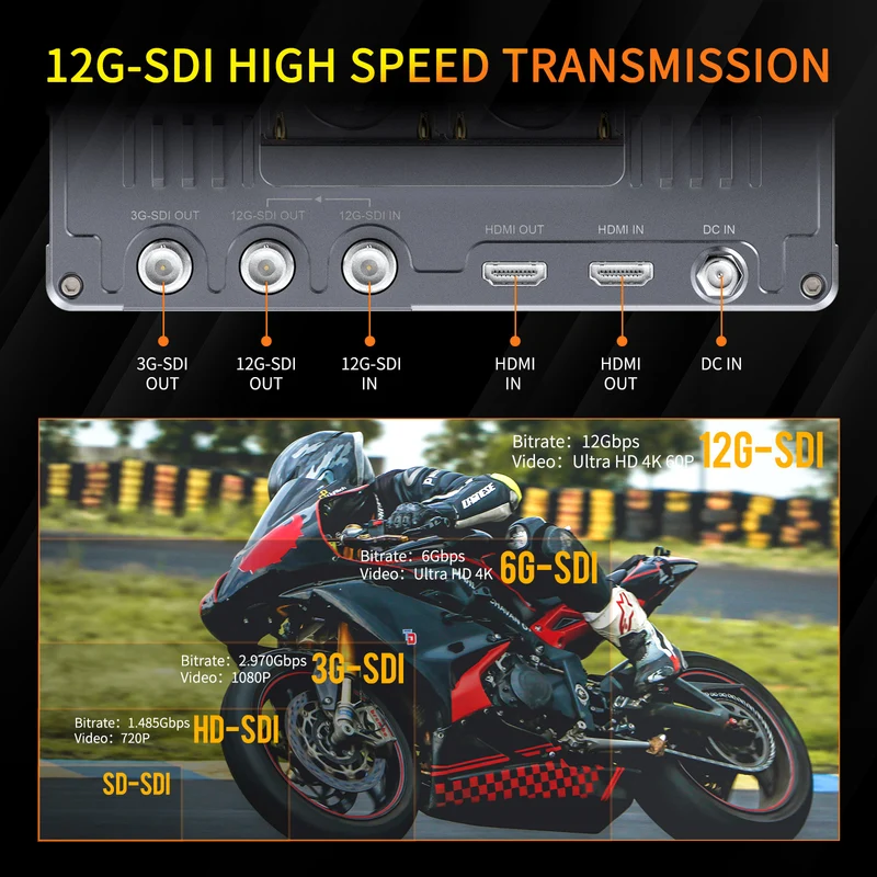 FEELWORLD S7 7 Zoll 12G SDI HDMI2.0 Kamera-Feldmonitor mit 1600nit Touchscreen mit hoher Helligkeit