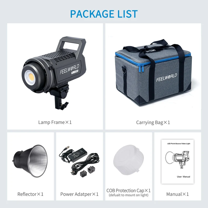 FEELWORLD FL125D 125 W 5600 K Tageslichtpunktquelle Studio-Videolicht APP-Steuerung