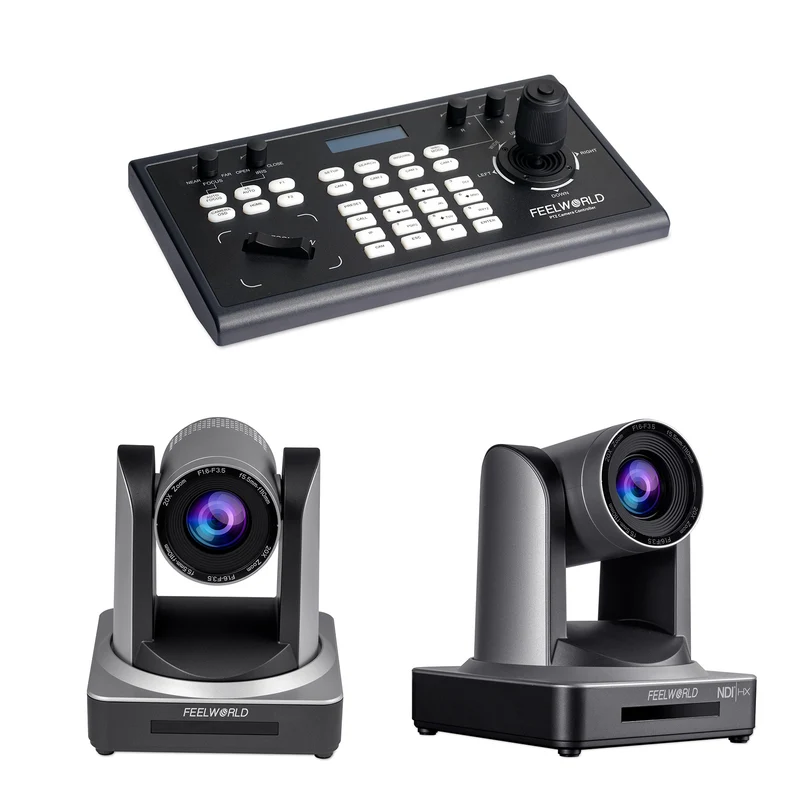 FEELWORLD KBC10 PTZ-Controller und POE20X PTZ-Kamera und NDI20X PTZ-Kamera-Bundle-Set