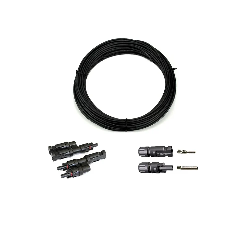 6mm² Anschluss Set II (L) - 2 Module parallel mit MC4 Stecker - 20m Solarkabel lose
