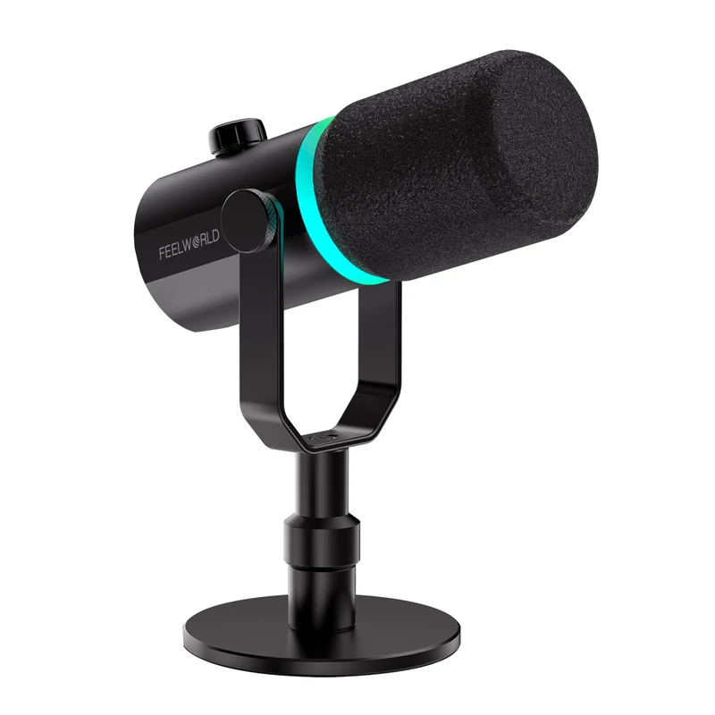 FEELWORLD PM1 XLR USB Dynamisches Mikrofon mit Galgenarmständer für Podcasts