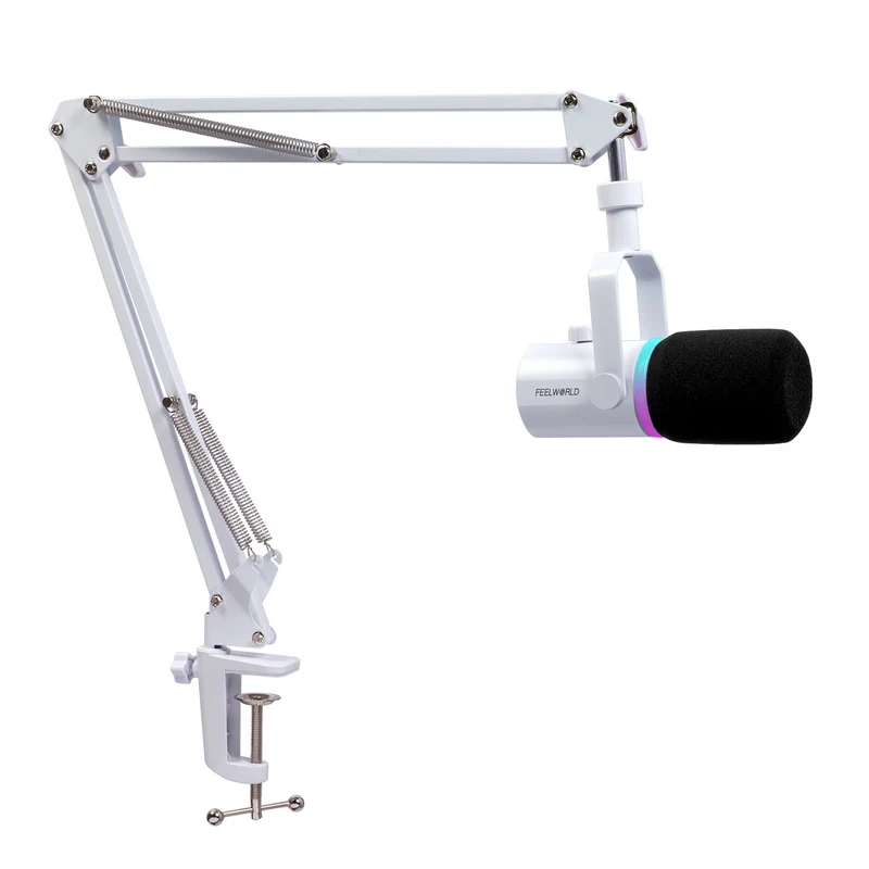 FEELWORLD PM1 XLR USB Dynamisches Mikrofon mit Galgenarmständer für Podcasts