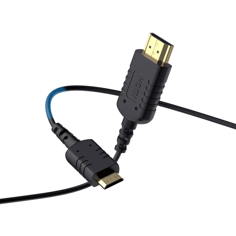 FEELWORLD Ultradünnes 4K-Mini-HDMI-zu-HDMI-Kabel 3 Fuß, 2.5 mm schlankes HDMI 2.0-Kabel, unterstützt High Speed ​​4K@60Hz 2160p 1080p 18 Gbit/s 3D HDR für Kamera, Camcorder, Laptop, Tablet
