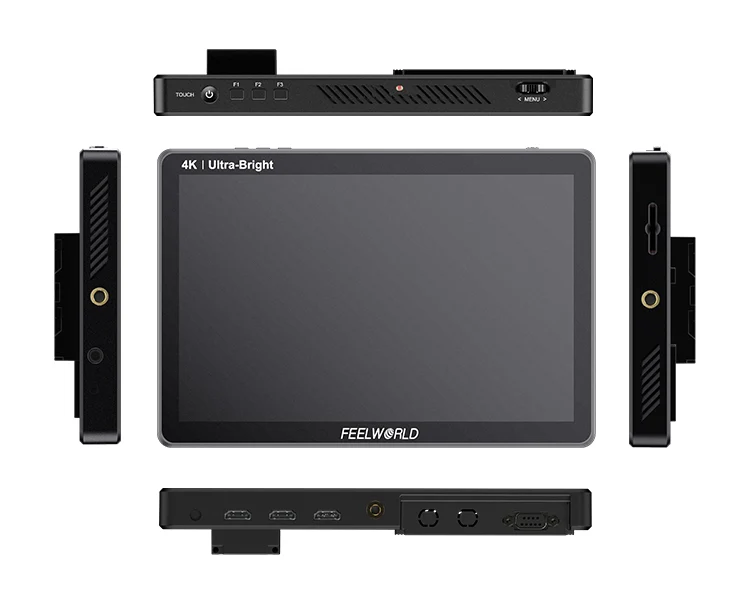 FEELWORLD LUT11H 10.1 Zoll ultraheller 2000nit DSLR-Kamera-Feldmonitor Touchscreen 4K HDMI F970 Externe Stromversorgung und Installationskit