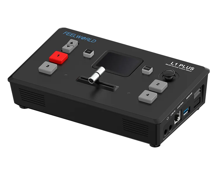 FEELWORLD L1 PLUS Multikamera-Videomischer-Umschalter 2" Touch-PTZ-Steuerung 4K-Eingang Live-Streaming
