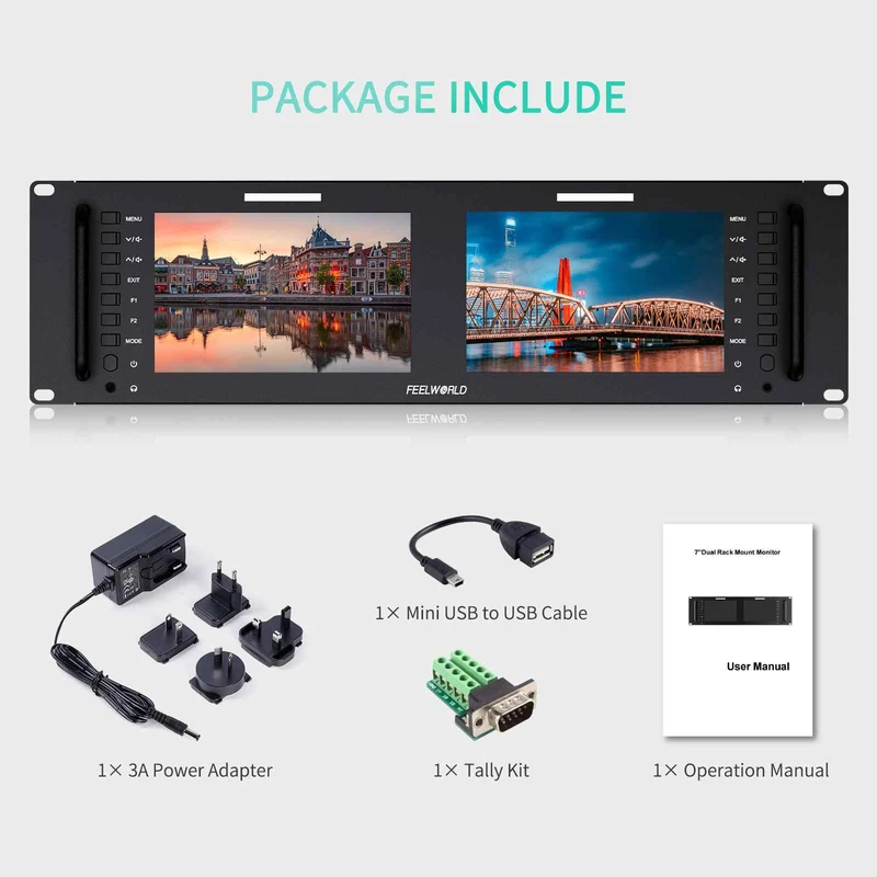 FEELWORLD D71 PLUS 7 Zoll 3RU HDMI SDI Rackmount-Monitor mit Wellenform und LUT