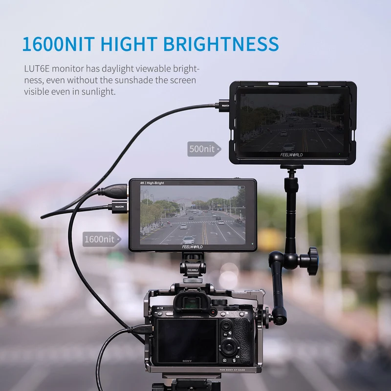 FEELWORLD LUT6E 6 Zoll 1600nit High Bright Touchscreen DSLR-Kamera-Feldmonitor