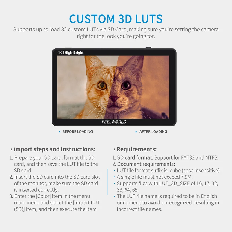 FEELWORLD LUT6E 6 Zoll 1600nit High Bright Touchscreen DSLR-Kamera-Feldmonitor