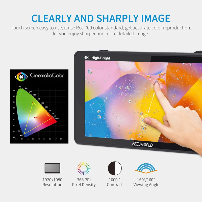 FEELWORLD LUT6E 6 Zoll 1600nit High Bright Touchscreen DSLR-Kamera-Feldmonitor