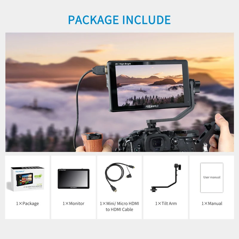 FEELWORLD LUT6E 6 Zoll 1600nit High Bright Touchscreen DSLR-Kamera-Feldmonitor