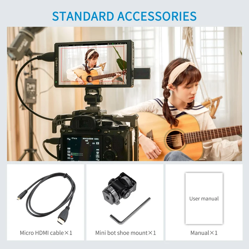 FEELWORLD CUT6 6 Zoll Aufnahmemonitor Feldkamera DSLR USB2.0 Rekorder