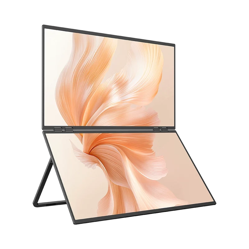 Delta Mega - 23,8 Zoll 100 Hz Dual Screen gestapelter Computermonitor mit Lautsprechern