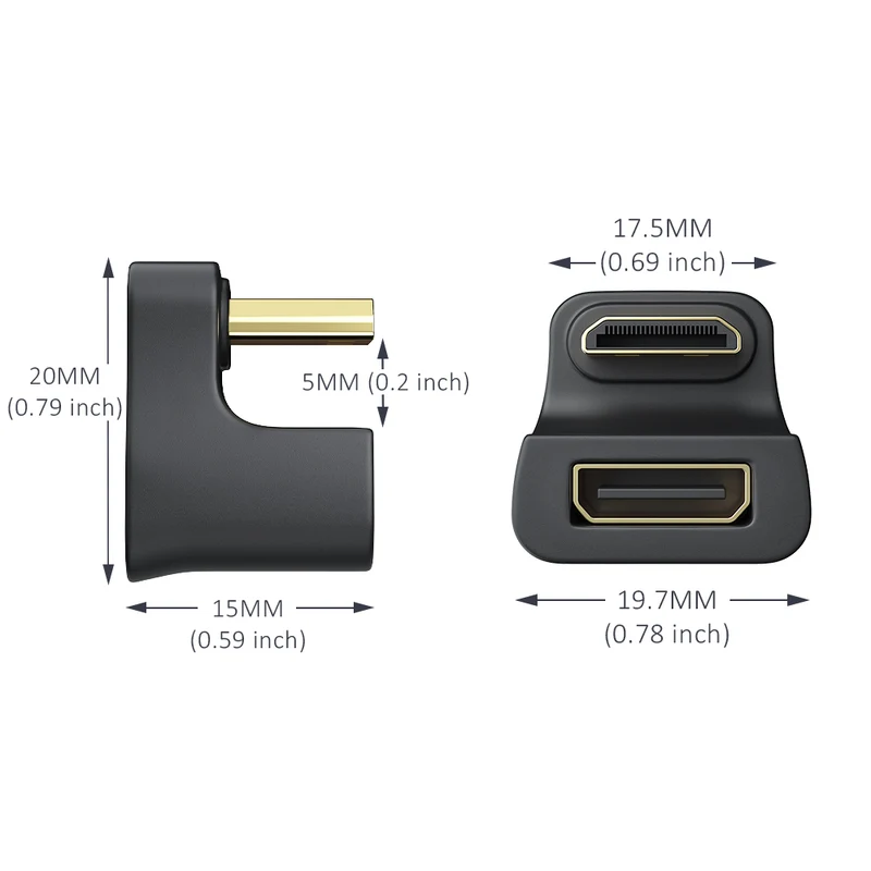 UAdapter - HDMI 2.1 Adapter 8K Mini HDMI Anschluss Buchse auf Stecker Kompatibel für Monitore