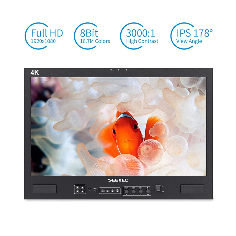 SEETEC FS215-S4K 17.3 Zoll 1920x1080 Broadcast Director Monitor UMD Text Tally Display SDI HDMI