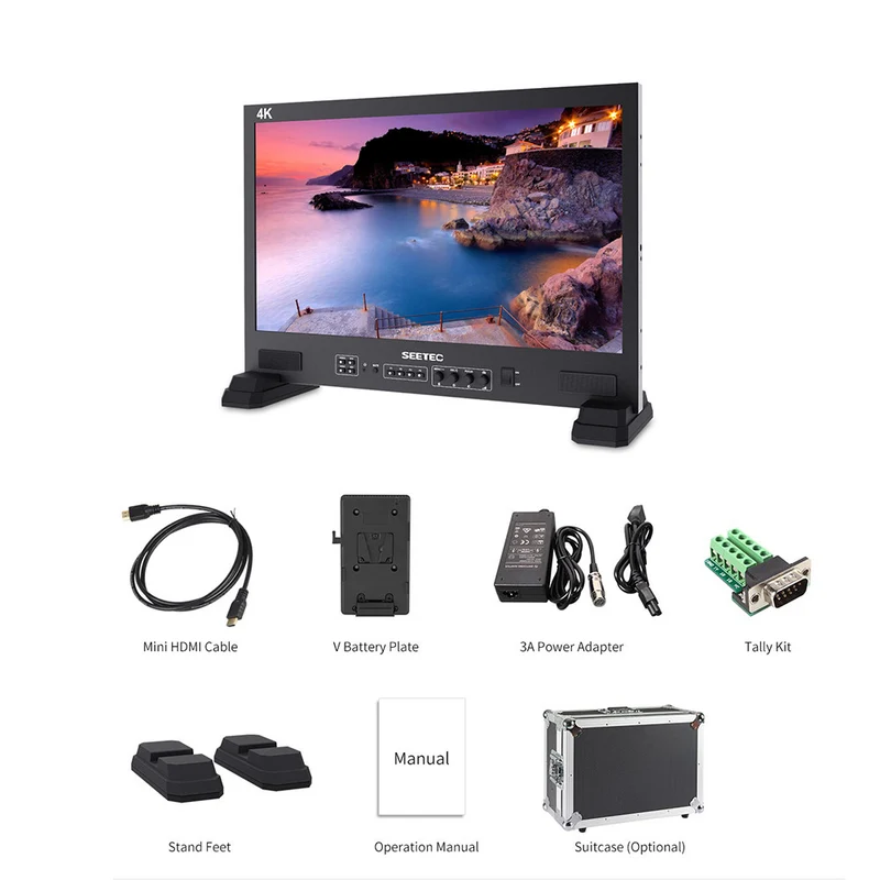 SEETEC FS215-S4K 17.3 Zoll 1920x1080 Broadcast Director Monitor UMD Text Tally Display SDI HDMI