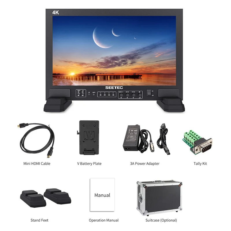 SEETEC FS173-S4K 17.3 Zoll 1920x1080 Broadcast Director Monitor UMD Text Tally Display SDI HDMI