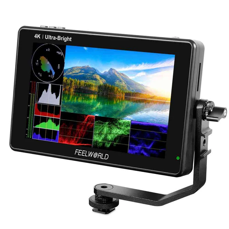 FEELWORLD LUT7S PRO 7-Zoll-DSLR-Kamera-Feldmonitor mit 2200 Nits 3D-LUT Touch 4K HDMI 3G-SDI F970-Kit