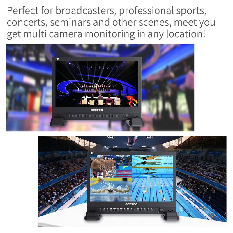SEETEC 4K156-9HSD 15.6 Zoll 4K 3840x2160 Director Broadcast Monitor SDI 4 HDMI Input Quad Display