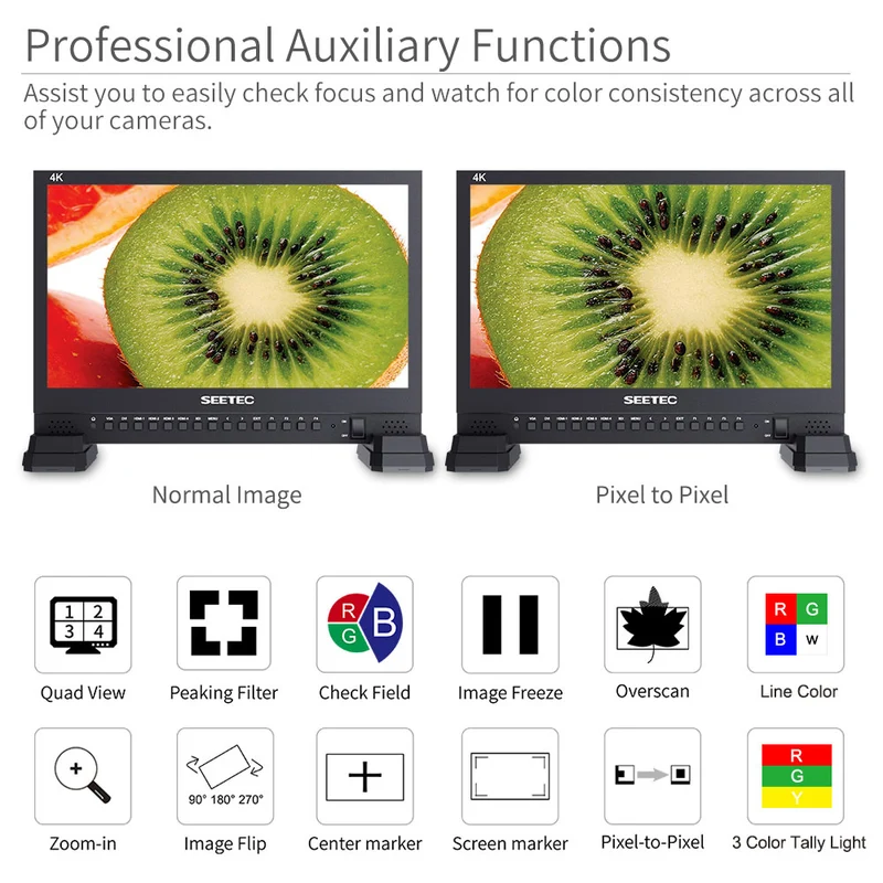 SEETEC 4K156-9HSD 15.6 Zoll 4K 3840x2160 Director Broadcast Monitor SDI 4 HDMI Input Quad Display