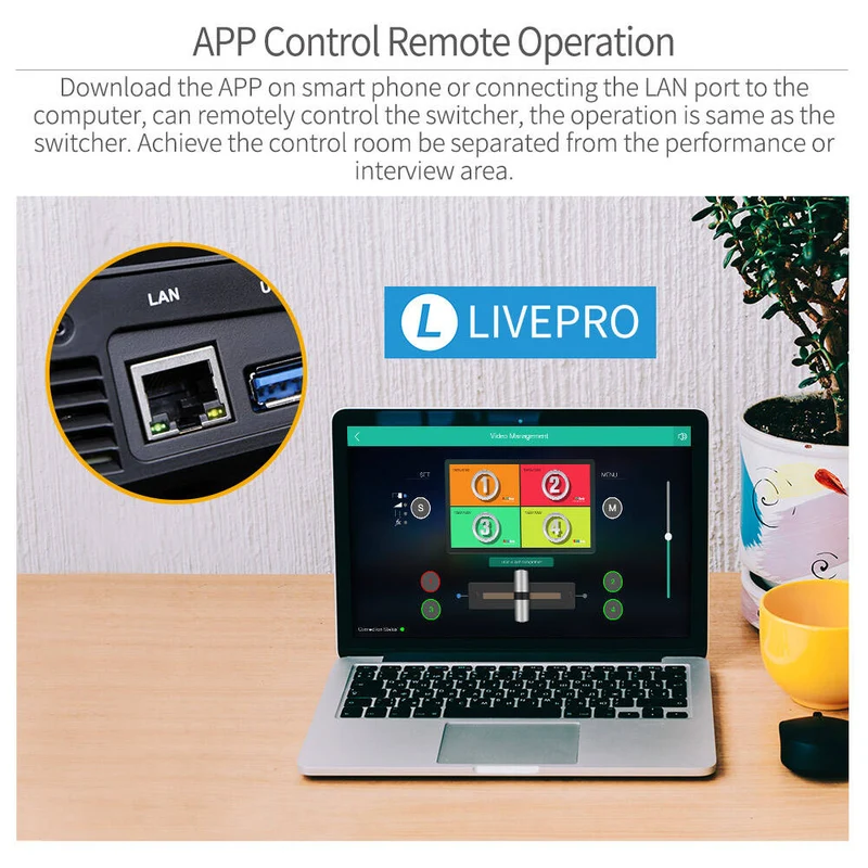 FEELWORLD LIVEPRO L1 V1 Video-Mixer-Umschalter mit mehreren Kameras LCD-Bildschirm 4 HDMI-Eingang USB3.0 Live-Stream
