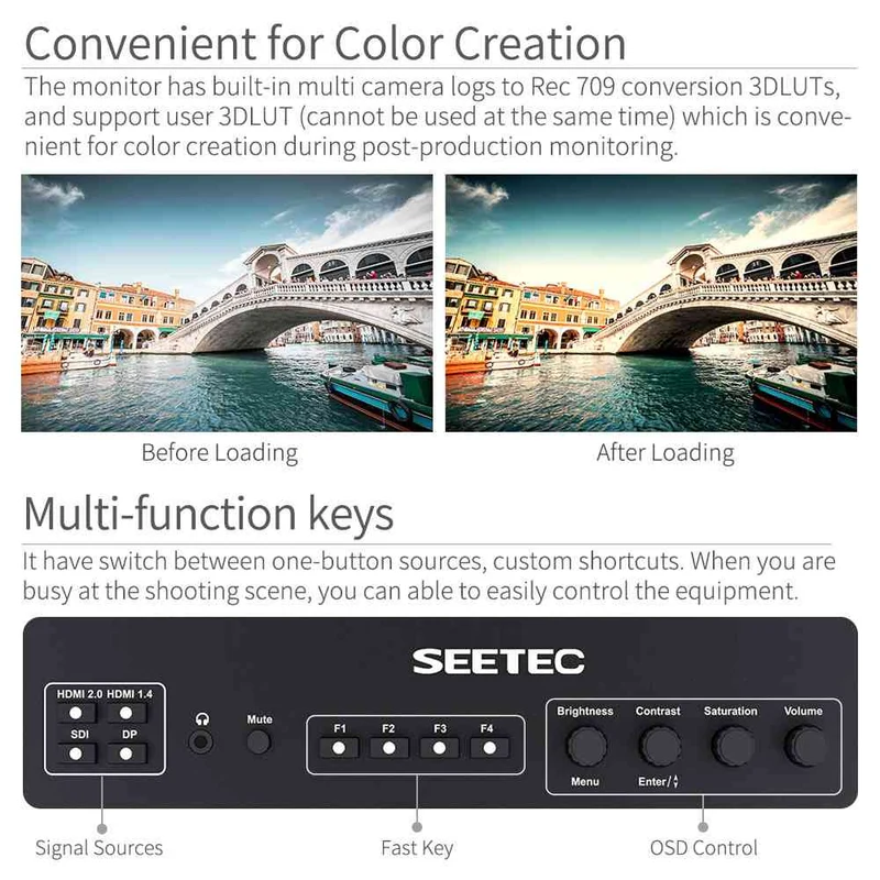 SEETEC LUT215 21.5 Zoll 1920x1080 Post Production Monitor Broadcast UMD Text Tally LUT SDI HDMI