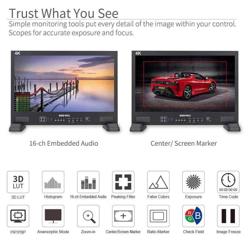 SEETEC LUT215 21.5 Zoll 1920x1080 Post Production Monitor Broadcast UMD Text Tally LUT SDI HDMI