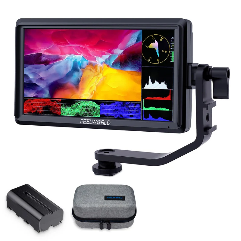 FEELWORLD S55 V3 6 Zoll 450nit DSLR-Kamera-Feldmonitor mit Videounterstützung, IPS-Display, 1920x1152, 4K-Auflösung, HDMI- und DC-Ausgang sowie 3D-LUT