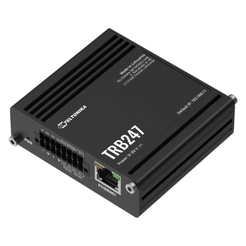 TRB247 Industrial 4G/LTE Cat 1 bis Gateway mit 10/100MBit, RS232/485 & GNSS