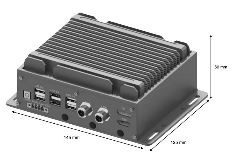 RugCon-RVS-X1– Ultra Mini Rugged EDGE Computer mit Intel® 13th/12th Core™ CPU