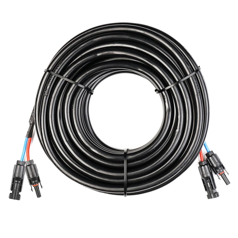 WATTSTUNDE® Verlängerungskabel (2 x) 4 mm² Typ-MC4/Typ-MC4 15 m schwarz