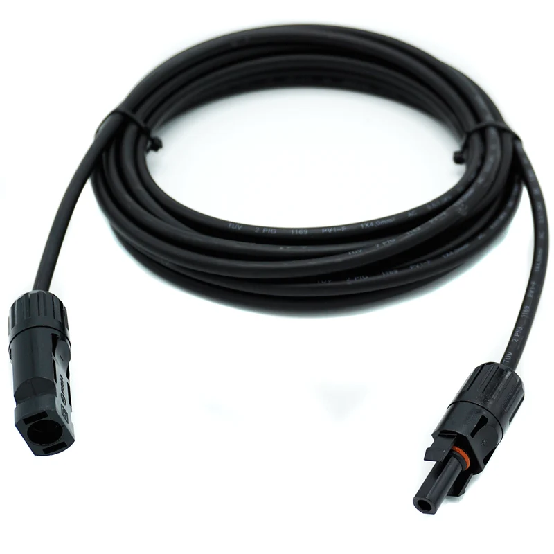 WATTSTUNDE® Solarverlängerungskabel 2x4 mm² Typ-MC4/Typ-MC4 10 m schwarz